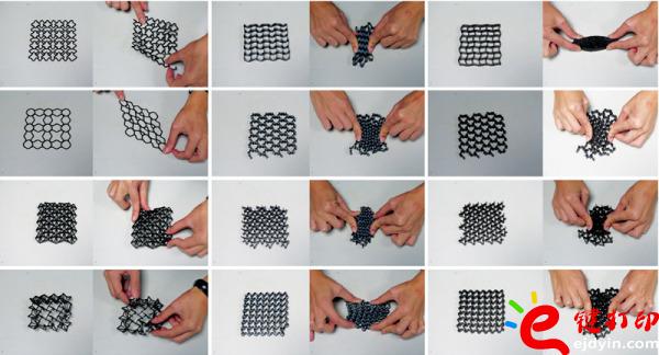 藝術(shù)家Behnaz Farahi 測試不同打印結(jié)構(gòu)的壓縮形變 [4D or 3D]3D打印技術(shù)升級版-3D打印可形變微結(jié)構(gòu)新鮮出爐